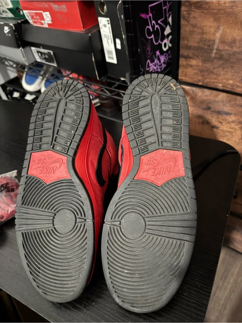 Nike Red and Black High-Top Sneakers